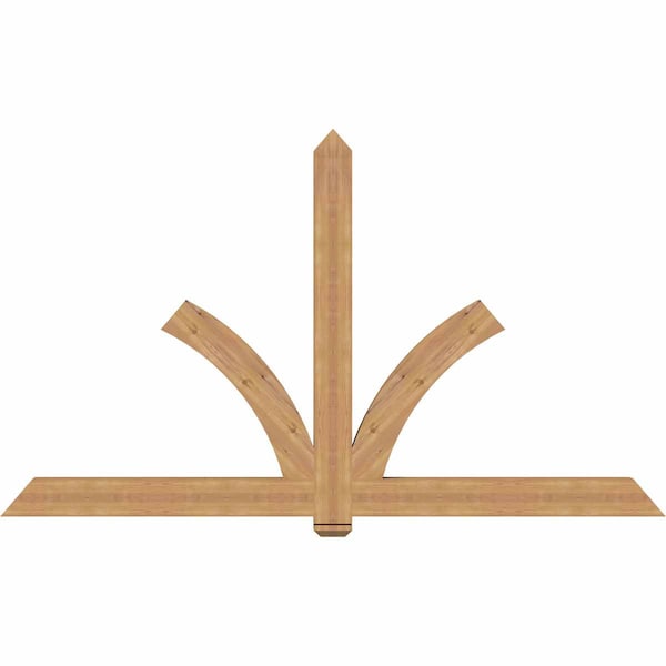 Ekena Millwork Redmond Smooth Timber Gable Bracket, Western Red Cedar, 96"W x 56"H x 3 1/2"D x 5 1/2"F, 14/12 Pitch GBW096X56X0406RED00SWR - main